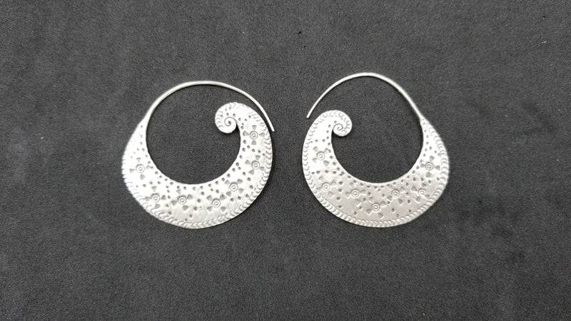 STERLING SILVER WIRE DESIGNS LARGE EARRINGS