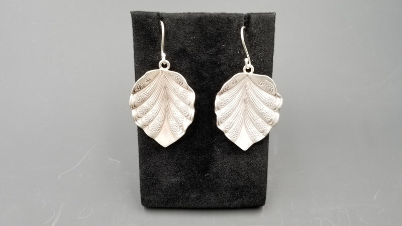 STERLING SILVER WIRE DANGLE LEAF DESIGNS EARRINGS