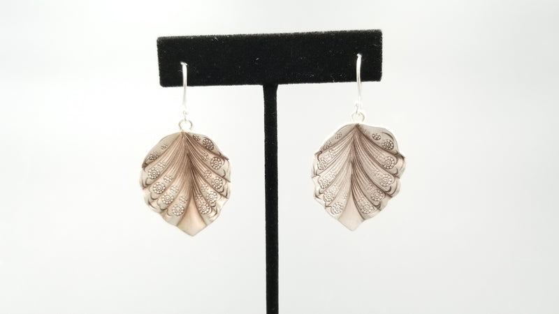 STERLING SILVER WIRE DANGLE LEAF DESIGNS EARRINGS