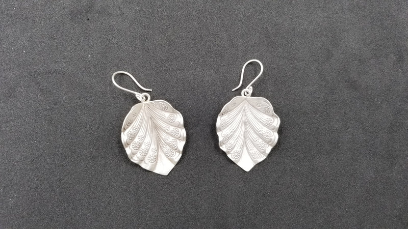 STERLING SILVER WIRE DANGLE LEAF DESIGNS EARRINGS