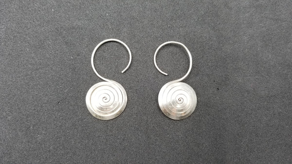 STERLING SILVER WIRE DESIGNS CIRCLE EARRINGS