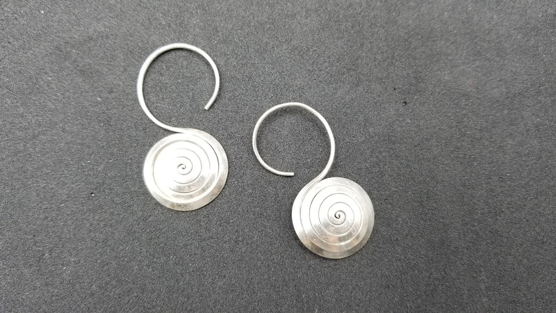 STERLING SILVER WIRE DESIGNS CIRCLE EARRINGS