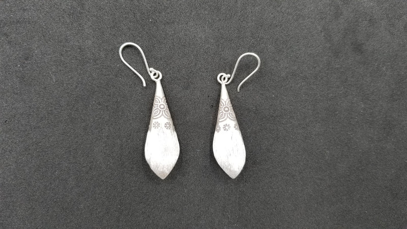 STERLING SILVER WIRE LONG DANGLE DESIGNS EARRINGS