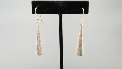STERLING SILVER WIRE DANGLE LONG DESIGNS EARRINGS