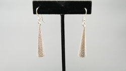 STERLING SILVER WIRE DANGLE LONG DESIGNS EARRINGS