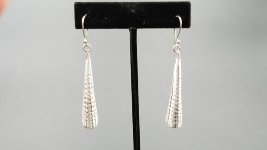STERLING SILVER LONG DANGLE WIRE EARRINGS