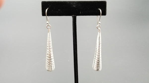 STERLING SILVER LONG DANGLE WIRE EARRINGS