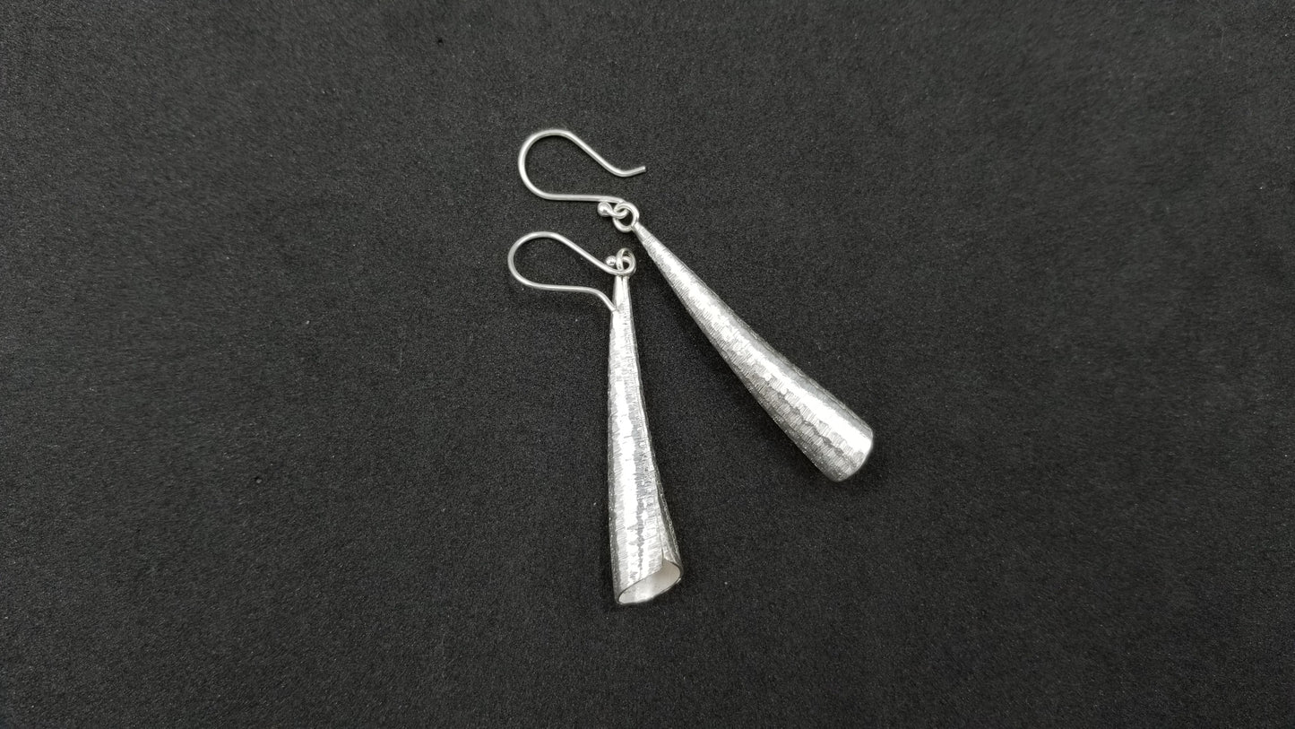 STERLING SILVER LONG DANGLE WIRE EARRINGS