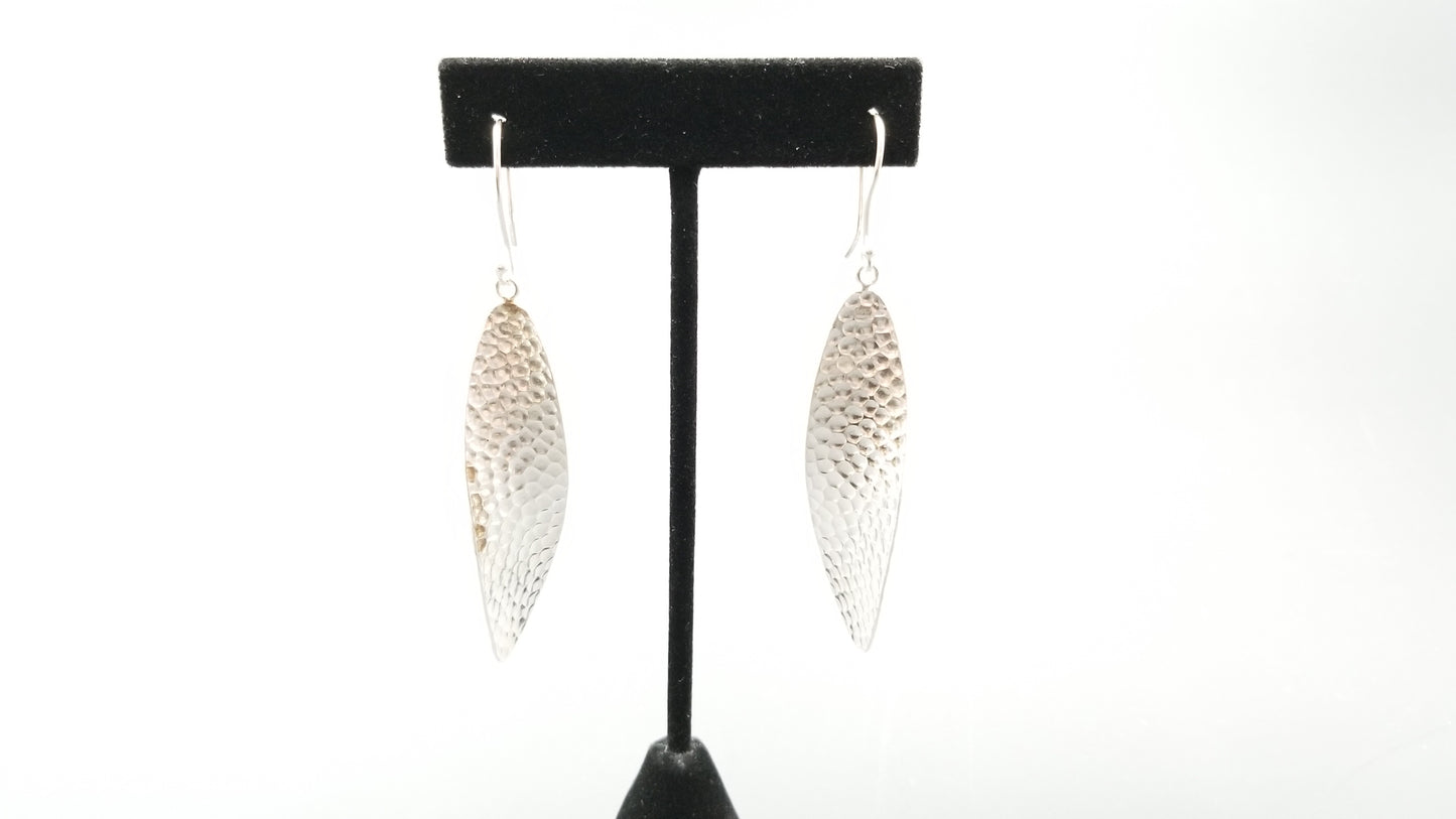 STERLING SILVER LONG DANGLE WIRE EARRINGS