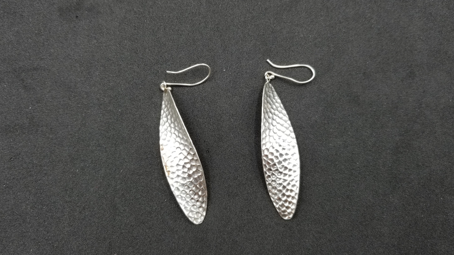 STERLING SILVER LONG DANGLE WIRE EARRINGS