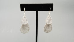 STERLING SILVER WIRE DANGLE DOUBLE LAYERS DESIGNS EARRINGS