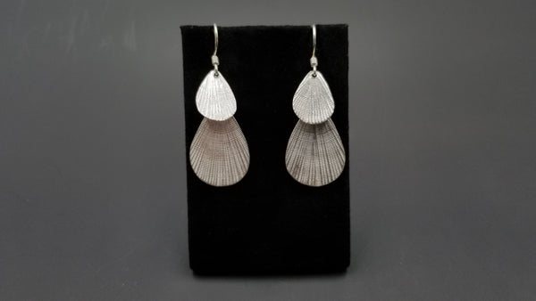 STERLING SILVER WIRE DANGLE DOUBLE LAYERS DESIGNS EARRINGS