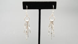 STERLING SILVER WIRE LONG DANGLE DESIGNS EARRINGS