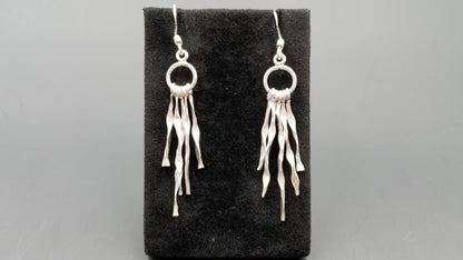 STERLING SILVER WIRE LONG DANGLE DESIGNS EARRINGS