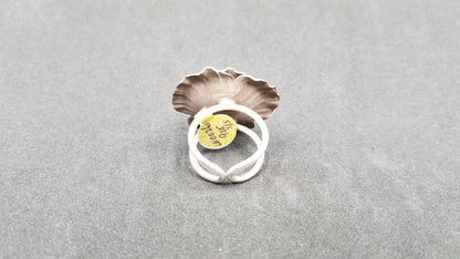 STERLING SILVER FANCY FLOWER RING ( SIZE ADJUSTABLE )