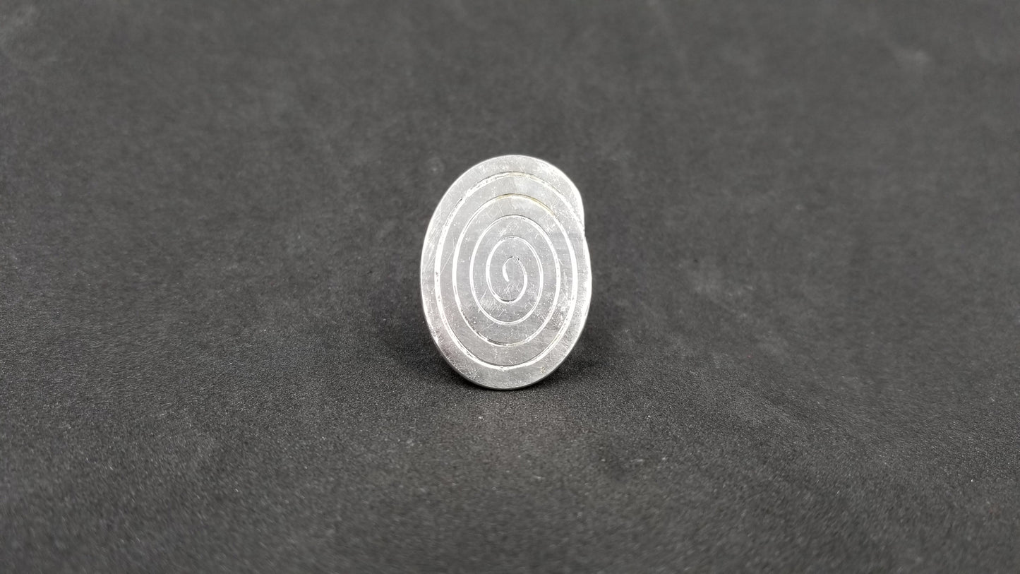 STERLING SILVER FANCY RING ( SIZE ADJUSTABLE )