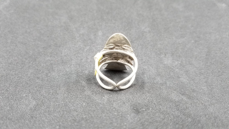 STERLING SILVER FISH RING ( SIZE ADJUSTABLE )