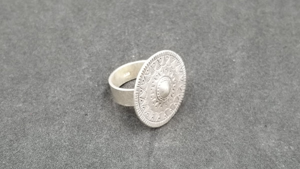 STERLING SILVER FUN RING ( SIZE ADJUSTABLE )