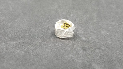 STERLING SILVER WIDE RING ( SIZE ADJUSTABLE )