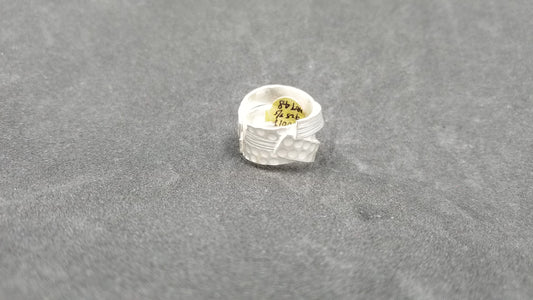 STERLING SILVER WIDE RING ( SIZE ADJUSTABLE )