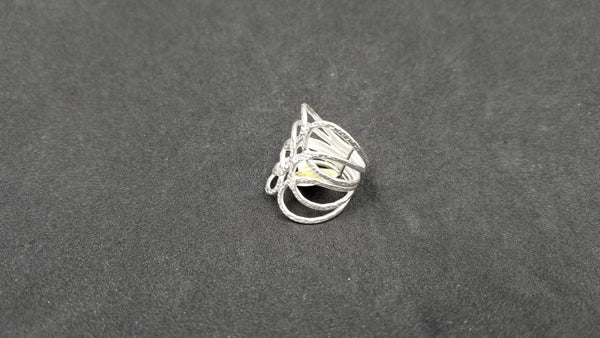 STERLING SILVER WIDE RING ( SIZE ADJUSTABLE )