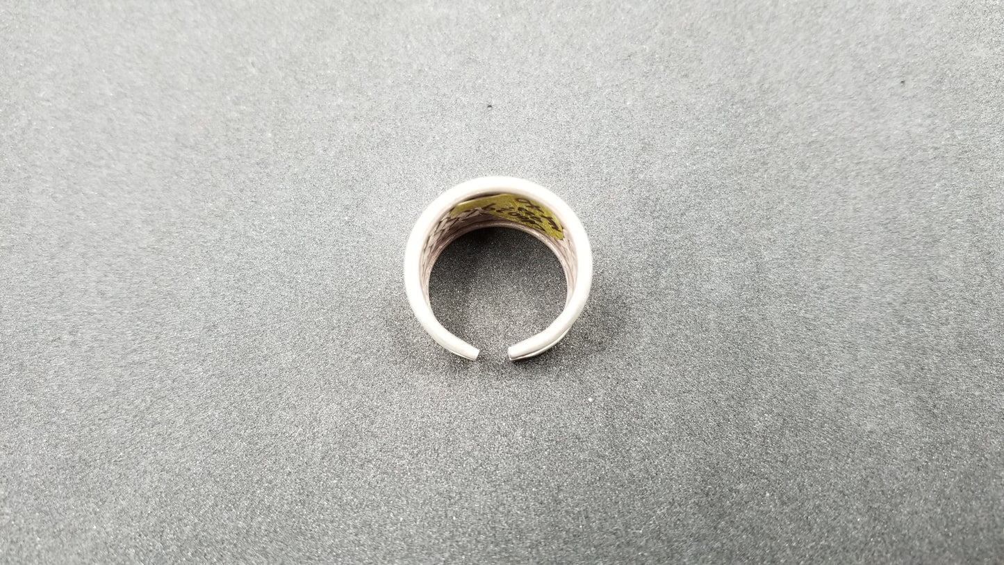 STERLING SILVER DESIGNS RING ( SIZE ADJUSTABLE )