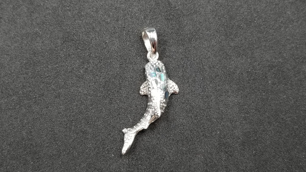 STERLING SILVER W/ ABALONE SHELL WHALESHARK PENDANT