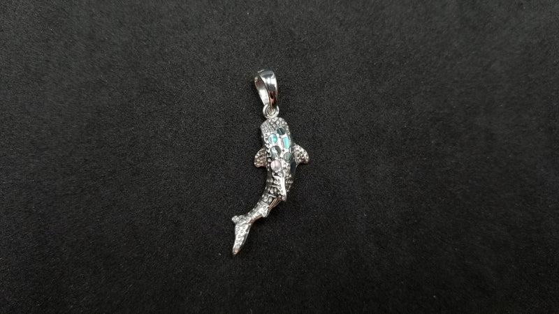 STERLING SILVER W/ ABALONE SHELL WHALESHARK PENDANT