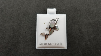 STERLING SILVER W/ MOTHER OF PEARL DOLPHIN PENDANT