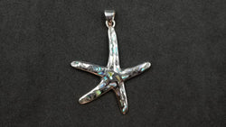 STERLING SILVER W/ ABALONE SHELL STARFISH PENDANT