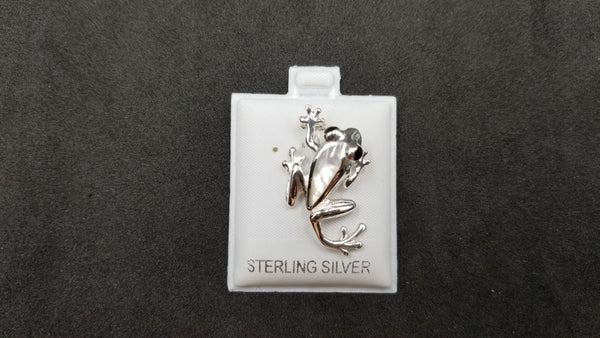 STERLING SILVER W/ MOTHER OF PEARL FROG PENDANT