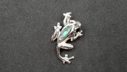 STERLING SILVER W/ ABALONE SHELL FROG PENDANT