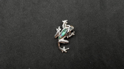 STERLING SILVER W/ ABALONE SHELL FROG PENDANT