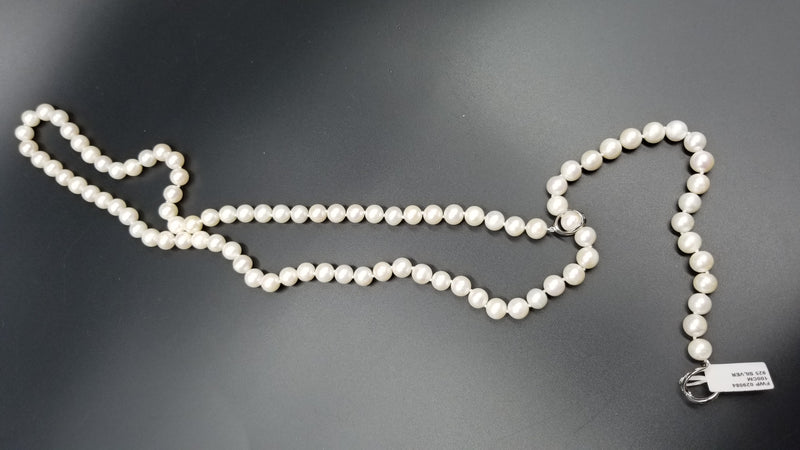 FRSEHWATER CULTURE PEARLS DIY STERLING SILVER DOUBLE CLASPS 39 " LONG NECKLACE