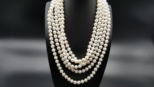 FRESHWATER CULTURE PEARLS 8-8.5 MM AA+ SUPER LONG 100" NECKLACE
