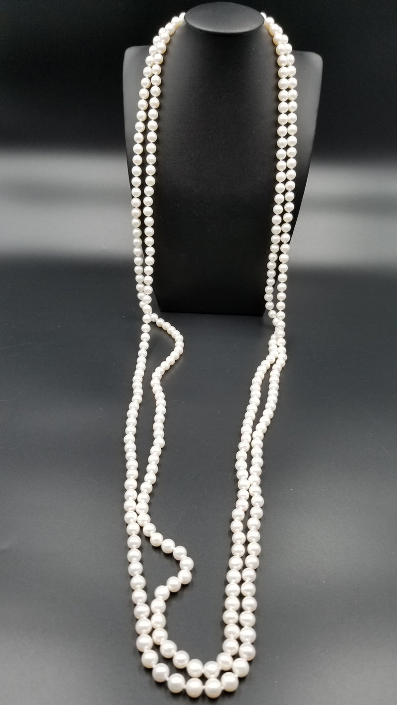 FRESHWATER CULTURE PEARLS 8-8.5 MM AA+ SUPER LONG 100" NECKLACE