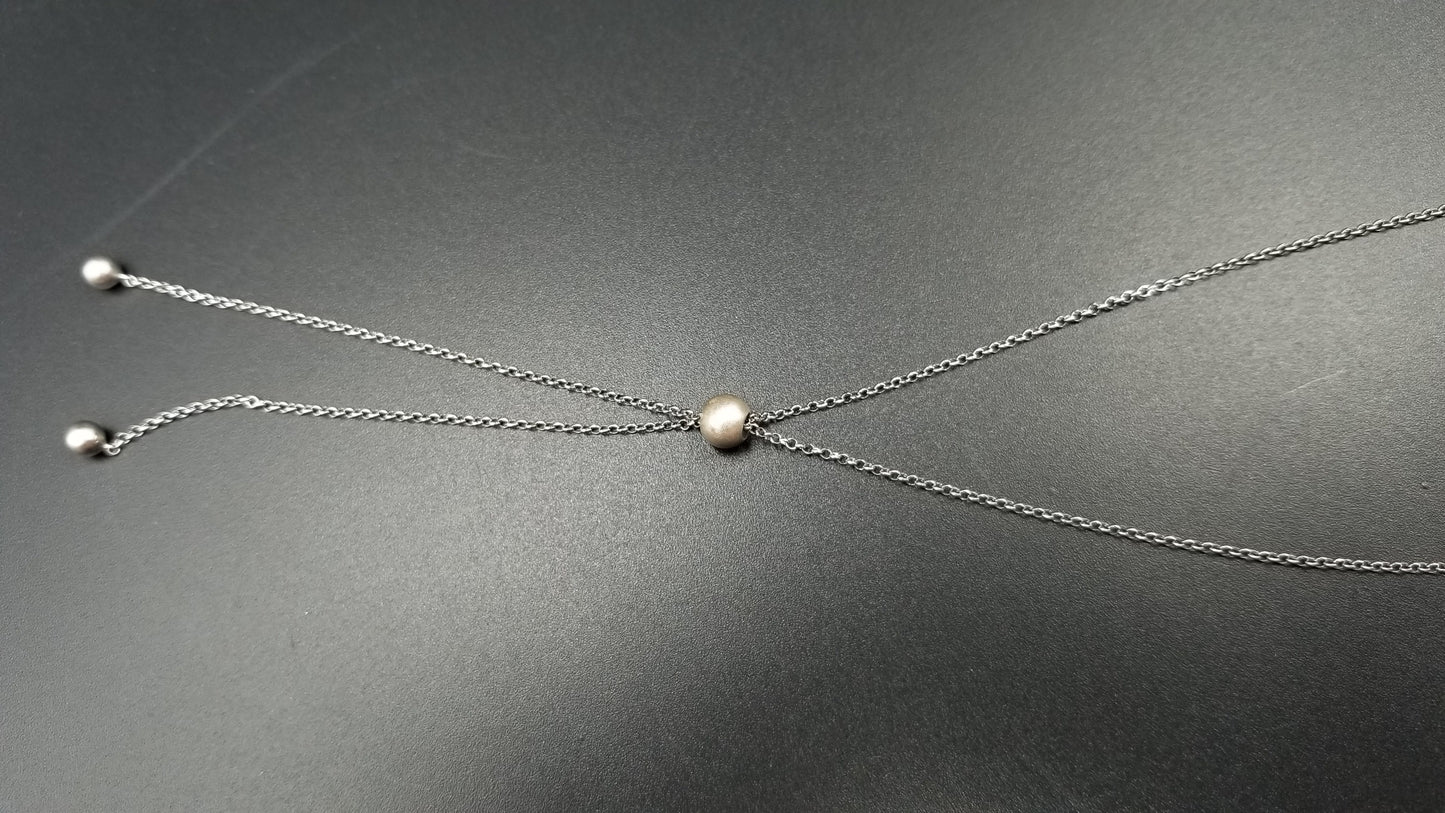 FRESHWATER CULTURE PEARLS V SHAPE STERLING SILVER LENGTH ADJUSTABLE NECKLACE