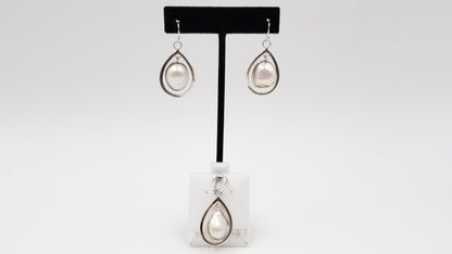 FRESHWATER BOROQUE STERLING SILVER DROP EARRINGS / ENHANCER SET