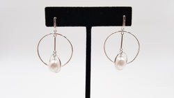 FRESHWATER CULTURE PEARLS STERLING SILVER FANCY DROP EARRINGS