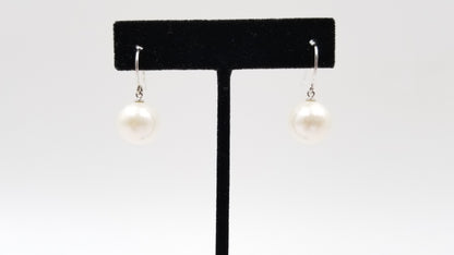 FRESHWATER CULTURE PEARLS 12-13 MM STERLING SILVER WIRE DROP EARRINGS