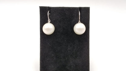 FRESHWATER CULTURE PEARLS 12-13 MM STERLING SILVER WIRE DROP EARRINGS