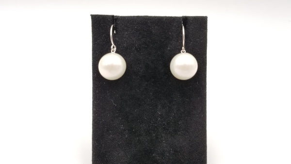 FRESHWATER CULTURE PEARLS 12-13 MM STERLING SILVER WIRE DROP EARRINGS ...