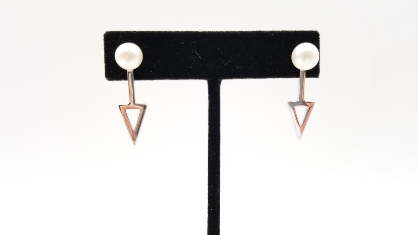 FRESHWATER CULTURE PEARLS STERLING SILVER PUSH BACK EARRINGS