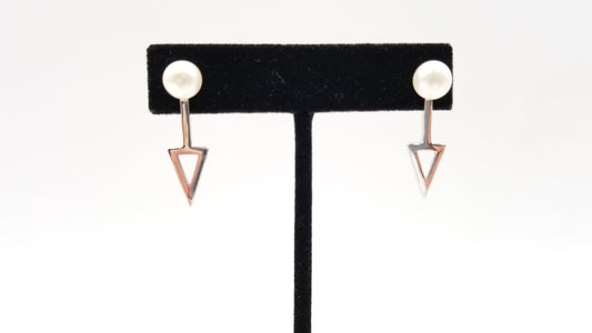 FRESHWATER CULTURE PEARLS STERLING SILVER PUSH BACK EARRINGS