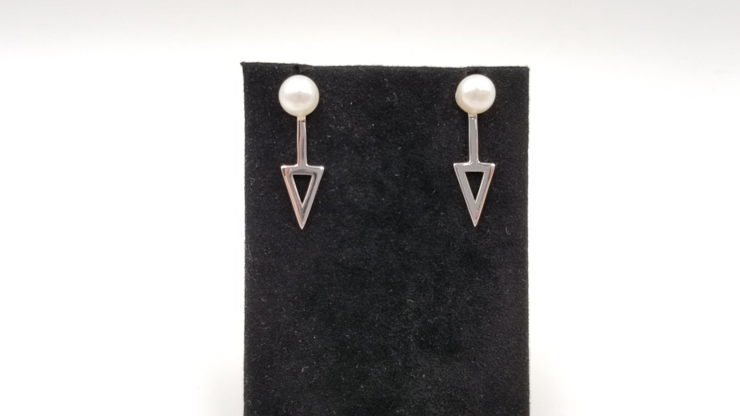 FRESHWATER CULTURE PEARLS STERLING SILVER PUSH BACK EARRINGS