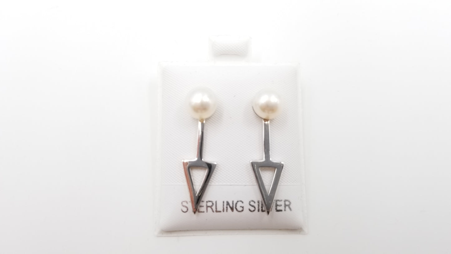 FRESHWATER CULTURE PEARLS STERLING SILVER PUSH BACK EARRINGS