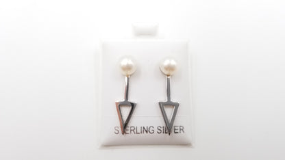 FRESHWATER CULTURE PEARLS STERLING SILVER PUSH BACK EARRINGS