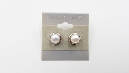 FRESHWATER CULTURE PEARLS STERLING SILVER PUSH BACK EARRINGS