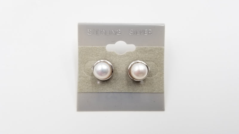 FRESHWATER CULTURE PEARLS STERLING SILVER PUSH BACK EARRINGS