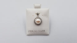 FRESHWATER CULTURE PEARLS CLASSIC WITH CZ IN STERLING SILVER PENDANT